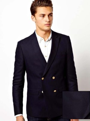 ASOS Slim Fit Double Breasted Blazer With Gold Buttons