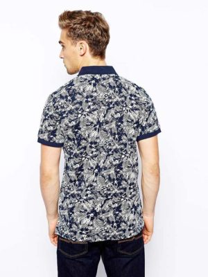 Jack & Jones Polo Shirt With Tonal Floral Print